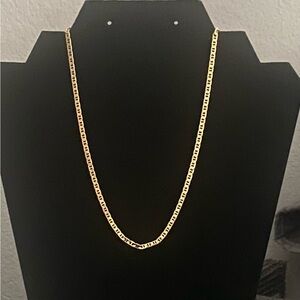 16” Gold Plated Sterling Silver Figaro Link Chain Necklace Chain – 925 Marked